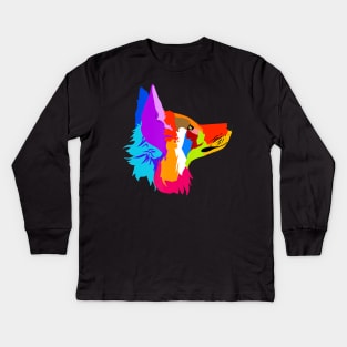 Coloring cute Fox Gift for Foxes, Forest & Animal Lovers Kids Long Sleeve T-Shirt